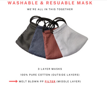 Load image into Gallery viewer, Machine Washable Cloth Mask with Filter
